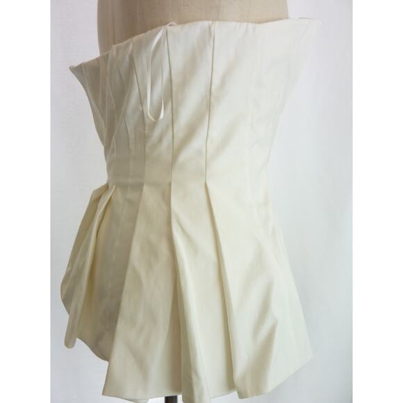 Reformation Ashlyn Top White Pleated Tube Top 2 White Ivory Beau Cocktail Party - Picture 3 of 7